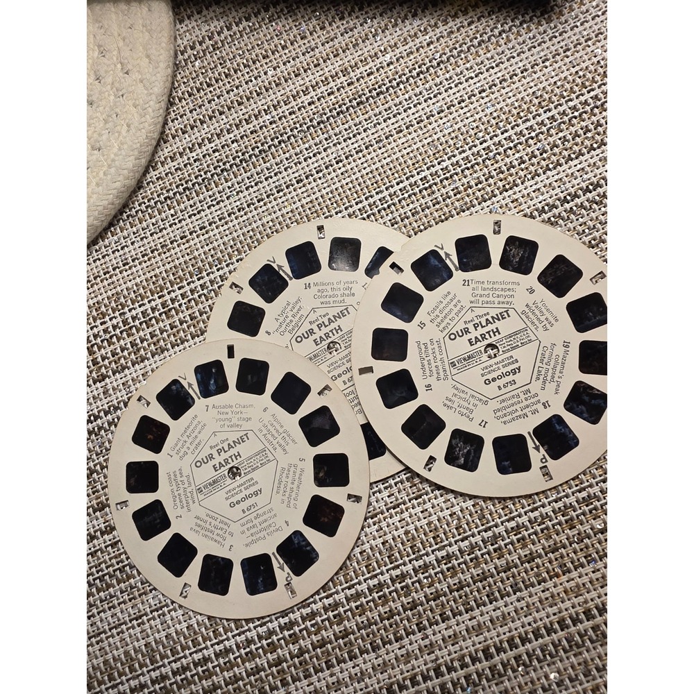 View-Master Geology Our Planet Earth 3 Reel Set B 675 Vintage Science Series 3D